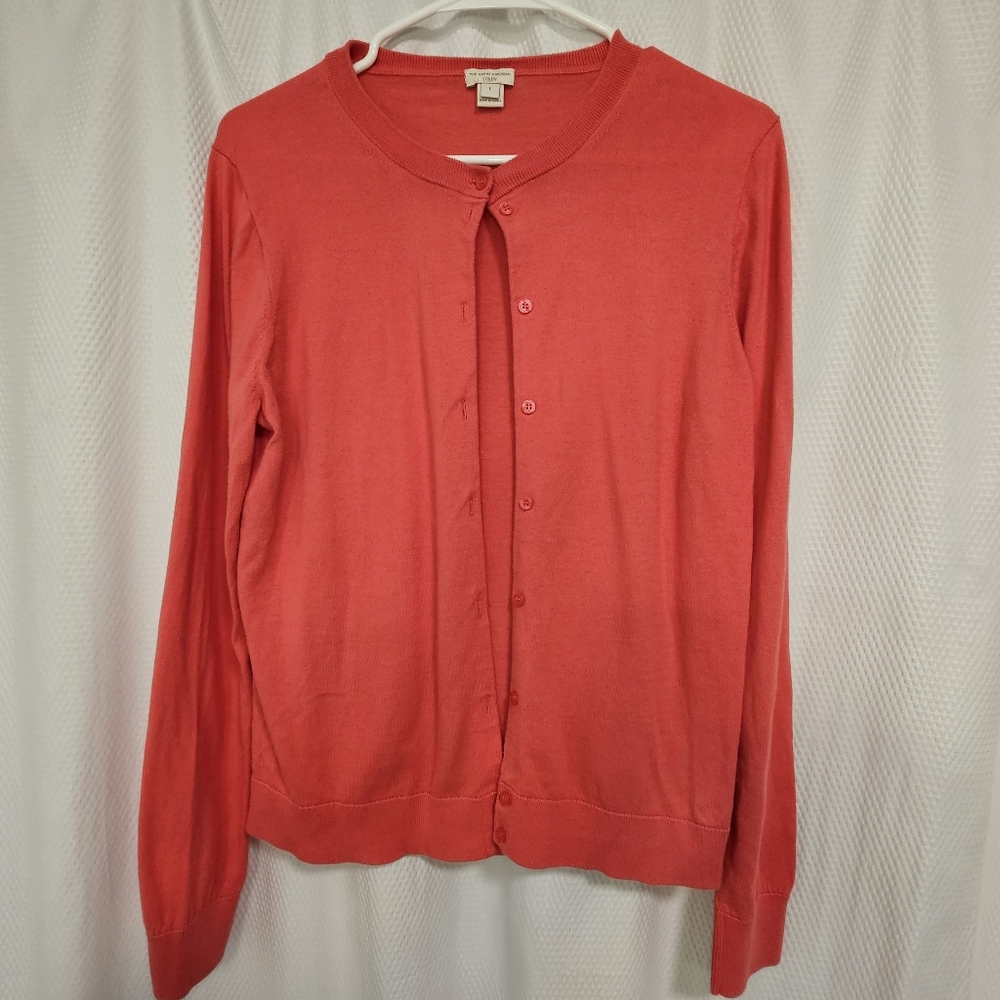 J.Crew Caryn Cardigan - 100% Cotton - Coral Pink - Women's Size L